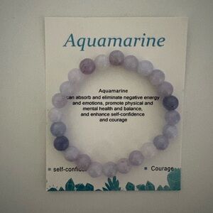 Aquamarine beaded stretch bracelet NWT